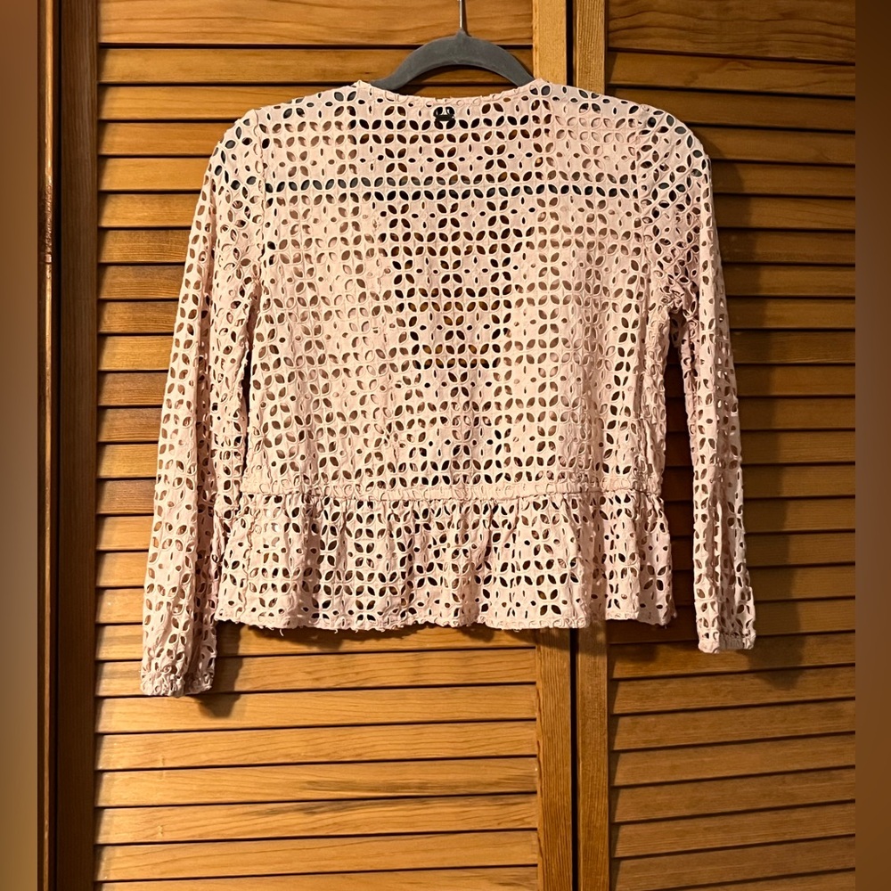 O'Neill Cotton Eyelet Tie-Front Top - Picture 3 of 5